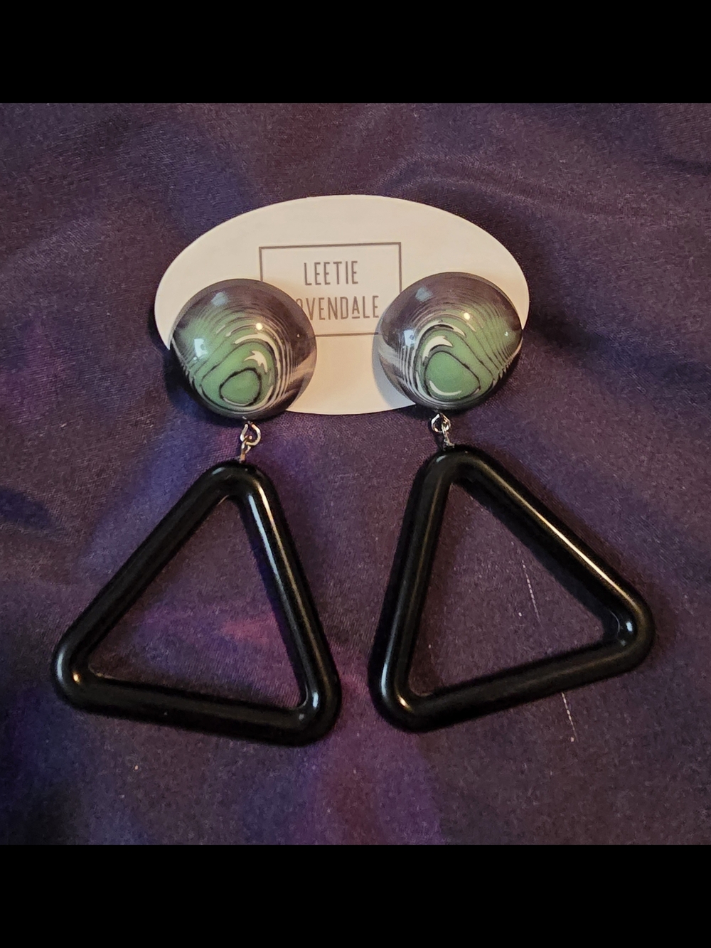 Leetie Lovendale Handmade Lucite Earrings - White & Mint